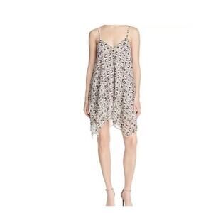Likely Revolve Dress Women's 4 Mini Slip Black Cream Beak Print Layers V Neck
